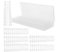 TOVINANNA Faux Ongles Courts Transparents à Couverture Complète, 300 Pièces Ultra-fins Mats, Cinq Formes Variées, Autocollants sans Trace pour Manucure DIY et Nail Art Décoratif