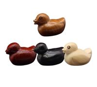 TOVINANNA Figurines Bois Miniatures Canard 4pcs Statue Décorative En Bois Accessoires DIY Pour Micro Paysage Et Décor Intérieur