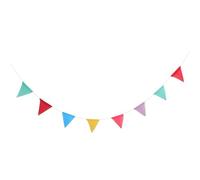 TOVINANNA Guirlande de Fanions Triangulaires en Toile Effet Lin Multicolore 10 Mètres 30 Pièces pour Décoration Mariage Fête Jardin Intérieur Extérieur