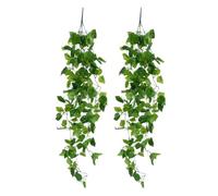 TOVINANNA Guirlande de Lierre Artificiel 2pcs Vert en Plastique et Fil de Fer pour Décoration Intérieure Forme Réaliste, pour Couloir ou Fenêtre