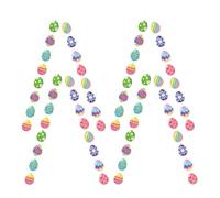 TOVINANNA Guirlande de Pâques en Papier Résistante 8 Pièces 2 Modèles D'œufs Colorés, Décoration Suspendue Intérieure pour Fête de Pâques, Bannière Fanions pour Cheminée et