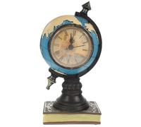 TOVINANNA Horloge Globe Terrestre Rétro Résine Livre Horloge de Table Décorative sans Pile Ornement d'Horloge Terrestre Vintage pour Bureau Chambre Salon Décoration d'Intérieur
