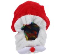TOVINANNA Housse de Casque de Moto de Noël en Tissu Chaud Chapeau de Père Noël Rouge et Blanc Décoration Festive pour Casque Protection D’Hiver pour Balades Hivernales