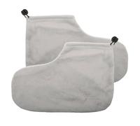 TOVINANNA Housse de Soin des Pieds en Coton Isolant pour Thérapie à la Cire Paire de Couvre-Pieds Gris Élastique Confortable et Pratique pour Hydratation et Bien-être Spa