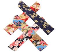 TOVINANNA Housses pour Éventails Pliables Japonaises 4 Pcs en Tissu Satin Motifs Floraux Multicolores, Paquet de Rangement Léger et Protecteur pour Ventilateur Portable, pour Fêtes et Usage