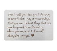 TOVINANNA Inserts de Portefeuille en Acier Inoxydable Gravé Carte Décorative pour Petit Ami Présent Saint-Valentin et Anniversaire Pochette Fine et Solide pour Cartes Accessoire