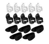 TOVINANNA Jeu de 15 Protège-Doigts pour Guitare en Métal et Celluloïd - 5 Médiators Noirs pour Pouce 5 Médiators Noirs pour Index 5 Argentés Perforés - Accessoires pour Guitare Acoustique