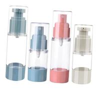 TOVINANNA Kit 4 Pièces Bouteilles à Pompe sans Air 30ml et 15ml en As, Faciles à Utiliser Transporter, Voyage Soins Quotidiens Couleur Aléatoire