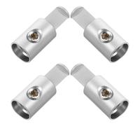 TOVINANNA Kit de 4 Connecteurs de Câble pour Haut-parleurs de Voiture en Alliage D'aluminium Argenté, Bornes Compactes Nickelées pour Alimentation Amplificateur, pour Câblage en Espaces