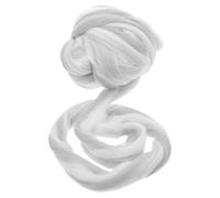 TOVINANNA Laine Cardée Fausse en Coton 250 G Gris Blanc Chiné, Mèches Colorées pour Feutrage à L’Aiguille, Fil pour Travaux Manuels et Loisirs Créatifs, pour Boules de Séchage et DIY