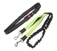 TOVINANNA Laisse Mains Dégagées pour Chien de Taille Moyenne, Corde Multifonctionnelle Noire et Vert Fluo avec Ceinture Réfléchissante, pour Promenade, Jogging et Randonnée