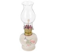 TOVINANNA Lanterne à Pétrole Rétro en Céramique Peinte la Main, Lampe à Huile Décorative Vintage Abat-Jour en Verre, Éclairage D'intérieur et Lampe Tempête Rustique pour Couleur Aléatoire