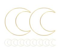 TOVINANNA Lot de 10 Anneaux Métalliques Dorés de Croissant de Lune 200 MM Cercles Robustes pour Macramé Attrape-Rêves et Couronnes DIY Accessoires Créatifs pour Décoration Mariage et