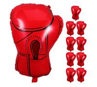 TOVINANNA Lot de 10 Ballons en Aluminium de Boxe Rouge 20 Pouces, Décoration Anniversaire Thème du Catch, Accessoires pour Fête Sportive Garçons, Ballons Résistants et Faciles à Gonfler