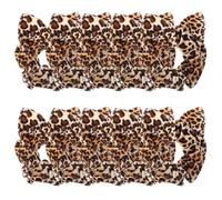 TOVINANNA Lot de 10 Élastiques à Cheveux en Tissu Imprimé Léopard Oreilles de Chat, Maintien Élastique Fort et Doux, Accessoires pour Cheveux de Femmes et Filles, Usage Quotidien et Fêtes
