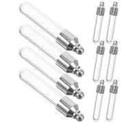 TOVINANNA Lot de 10 Fioles en Verre Transparent 6mm Bouchon à Vis en Nickel, Mini Bouteilles Hermétiques pour Bijoux, Contenants Décoratifs pour Vœux, Présents Mariage et Loisirs Créatifs