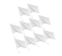 TOVINANNA Lot de 10 Set de Set de Drapeaux Blancs Vierges pour Voiture en Polyester Résistant aux Intempéries, Drapeaux Montés Véhicule pour Courses et Fêtes
