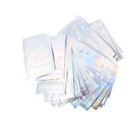 TOVINANNA Lot de 100 Paquet de Rangement pour Bijoux 85x130 Mm en Polyéthylène Fermeture Auto, Pochettes pour Boucles d'oreilles et Colliers, Organisateur Léger et Pratique pour Maison