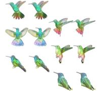 TOVINANNA Lot de 12 Autocollants Oiseaux pour Moustiquaire en PVC Autocollants Anti-Collision Irisés Décorations Magnétiques pour Fenêtres Protection Moustiquaire Intérieure et