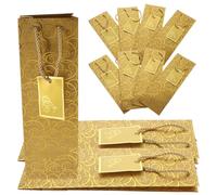 TOVINANNA Lot de 12 Paquet à Vin en Papier Kraft 12X10X36 CM avec Poignées Porte-Bouteilles Robuste et Réutilisable pour Transport et Présent Lors de Fêtes Mariages et Célébrations
