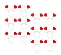 TOVINANNA Lot de 12 Serrage-têtes de Cœur Rouge Pailleté Saint-valentin Bandeaux D'amour sans Dents Confortables pour Femmes et Filles, Accessoires de Coiffure Festifs et Réutilisables
