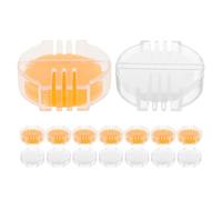TOVINANNA Lot de 16 sets de Cires à Fil à Broder et Coudre Cire D’Abeille Soluble à L’Eau Conditionneur pour Fil à Quilter Renforcement Anti-Effilochage Boîte Plastique Jaune et Blanc