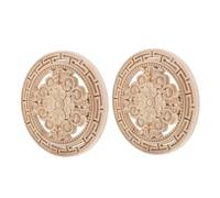 TOVINANNA Lot de 2 Appliques en Bois Sculpté Non Peint Style Rustique Européen 20X20 CM Décoration Murale et Tête de Lit Éléments Décoratifs Bois Naturel pour Meubles et Intérieur