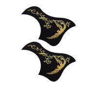 TOVINANNA Lot de 2 Autocollants Pickguard Auto-Adhésifs pour Guitare Acoustique 40-41 Pouces Protection Anti-Rayures en Bois Doré Motifs Oiseau et Phénix Accessoires Décoratifs pour