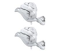TOVINANNA Lot de 2 Ballons en Aluminium 4d Forme Colombe Blanche, Décorations pour Mariage et Fête, Accessoires Photo, Ballons Pigeons pour Cérémonie, Ambiance Festive