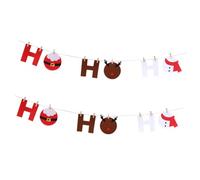 TOVINANNA Lot de 2 Bannières Décoratives de Noël en Non-Tissé Couleur Rouge et Vert Thème Hohoho Suspendues pour Fête de Noël et Anniversaire Accessoires Réutilisables pour Décoration