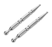 TOVINANNA Lot de 2 Bâtonnets de Massage en Acier Inoxydable Poli, Outil d'Acupression Guasha Double Extrémité pour Visage et Corps, Masseur de Points de Pression Adapté à la Réflexologie et