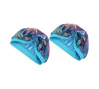 TOVINANNA Lot de 2 Bonnets de Bain pour Garçons Et Filles Bonnet en Polyester Doux pour Baby Shower Sommeil Imprimés Unisexes Bonnet de Bain pour Garçons Et Filles