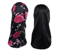 TOVINANNA Lot de 2 Bonnets de Nuit Élastiques en Satin à Large Bord pour Femme Bonnets de Nuit Sûrs Et Respirants