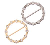 TOVINANNA Lot de 2 Boucles D’écharpe Métalliques Rondes Doré et Argenté, Pinces Décoratives pour Femme, Accessoires Multifonctions pour Vêtements et Foulards, Usage Cérémonie et Quotidien