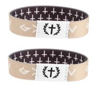 TOVINANNA Lot de 2 Bracelets Religieux Chrétiens Élastiques Unisexes Versets Bibliques Motifs Arbre Noir et Gris Taille Unique pour Événements Scolaires et Présents de Fête Chrétienne