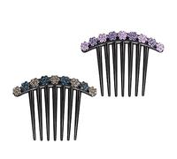 TOVINANNA Lot De 2 Épingles à Cheveux En Strass Floral, Peignes Coiffants à 7 Dents, Accessoire Décoratif Pour Femmes, Adapté Chignon, Soirée Et Mariage, Couleur Aléatoire