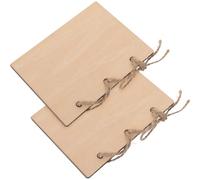 TOVINANNA Lot de 2 Livres de Vœux en Bois Naturel Vierges Format Moyen pour Mariage et Enterrement de Vie de Jeune Fille Accessoires Pratiques pour Cérémonie et Décoration de Table