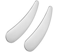 TOVINANNA Lot De 2 Mini Spatules à Maquillage En Acier Inoxydable, Applicateurs Réutilisables Pour Crème Contour Des Yeux Et Soins Peau, Format Compact Pour Usage Professionnel Et Voyage
