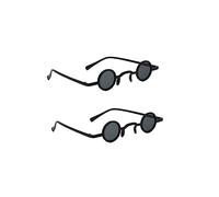 TOVINANNA Lot De 2 Paires De Lunettes De Soleil Vintage Pour Hommes Unisexes Rondes Tendance Rétro Amusantes Noires