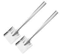 TOVINANNA Lot de 2 Pelles à Cheminée en Fer Argenté, Outils Multifonctions pour Jardinage et Nettoyage Facile des Cendres Finition Soignée