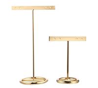 TOVINANNA Lot De 2 Présentoirs À Boucles D'Oreilles Présentoirs À Bijoux Étagères De Rangement Durables Supports Décoratifs En Fer Doré