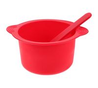 TOVINANNA Lot de 2 sets de Bols en Silicone Rouge 400 Ml pour Chauffe-Cire Dépilatoire Résistants à Haute Température avec Bâtonnet Mélangeur Bol de Rechange Antidérapant Réutilisable