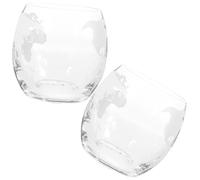 TOVINANNA Lot de 2 Tasses en Verre Transparent Imprimées Carte Verres Décoratifs pour Boissons Chaudes et Froides 350 Ml pour Café Tea Usage Quotidien