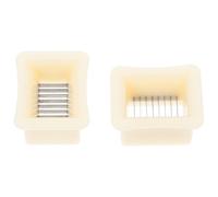 TOVINANNA Lot de 2 Trancheuses à Haricots en Plastique Beige Ustensile Cuisine Manuel Compact Accessoire Pratique pour Couper Légumes Rapidement et Facilement Rangement Tiroir Usage