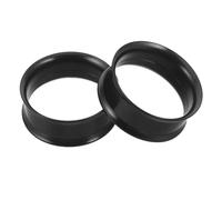 TOVINANNA Lot de 2 Tunnels D’oreille Creux en Acier Inoxydable 316 Noir 25 Mm, Écarteurs de Piercing en Métal Légers et Résistants, Bijoux D’extension pour Femmes et Hommes, Usage Quotidien