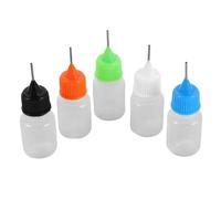 TOVINANNA Lot de 20 Flacons Applicateurs à Pointe Fine 5 Ml en Plastique Souple Transparent Mini Flacons Distributeurs pour Loisirs Créatifs, Quilling et Peinture, Dose Précise, Portable,