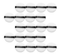 TOVINANNA Lot de 20 Houppettes à Poudre Visage 45x10 Mm en Velours Doux Blanc, Accessoire de Maquillage Pratique pour Filles, Outil Cosmétique Compact pour Application de Couleur Aléatoire