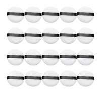 TOVINANNA Lot de 20 Houppettes de Maquillage Blanches 45X10 MM en Velours Doux pour Poudre et Compacte Accessoires Cosmétiques Simples pour Femme Applicateurs Visage Couleur Aléatoire