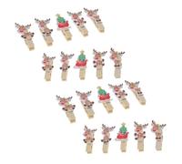 TOVINANNA Lot de 20 Pinces à Photo en Bois Naturel Clips Décoratifs de Noël Porte-Notes Multifonctions pour Photos Mémos Artisanat et Décoration Festive