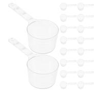 TOVINANNA Lot de 20 set de Cuillères Doseuses Plastiques Transparentes 11,8 G avec Manche Long, Outil Multifonction pour Masque Facial et Pâtisserie, Kit de Mélange Précis pour Réutilisable
